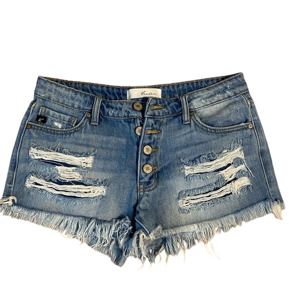 KanCan Jean Shorts Frayed Distressed - Picture 3 of 5
